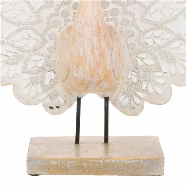 Decorative Figure Alexandra House Living Natural Glass MDF Wood Peacock 53 x 12 x 46 cm