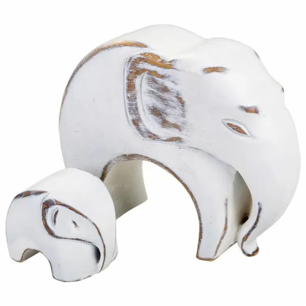 Decorative Figure Alexandra House Living White Polyresin Elephant 8 x 21 x 25 cm