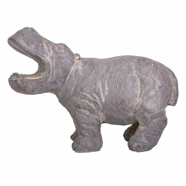 Decorative Figure Alexandra House Living Grey Magnesium Hippopotamus 26 x 40 x 35 cm