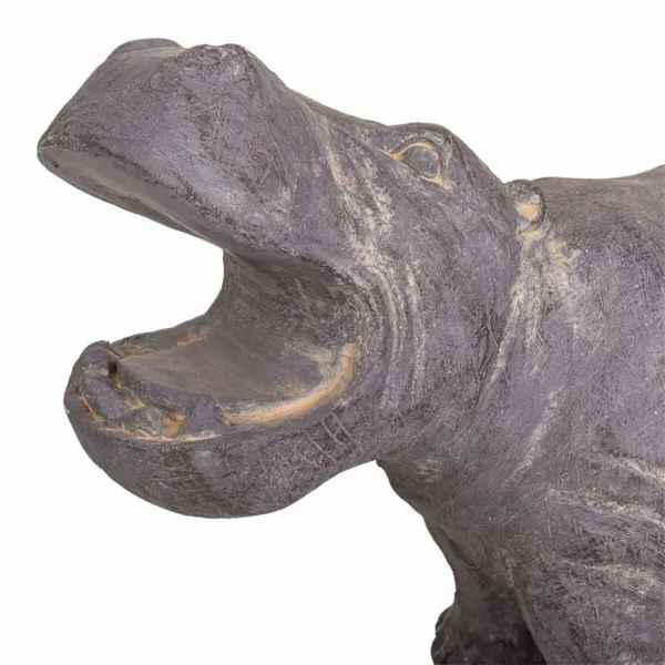 Decorative Figure Alexandra House Living Grey Magnesium Hippopotamus 26 x 40 x 35 cm