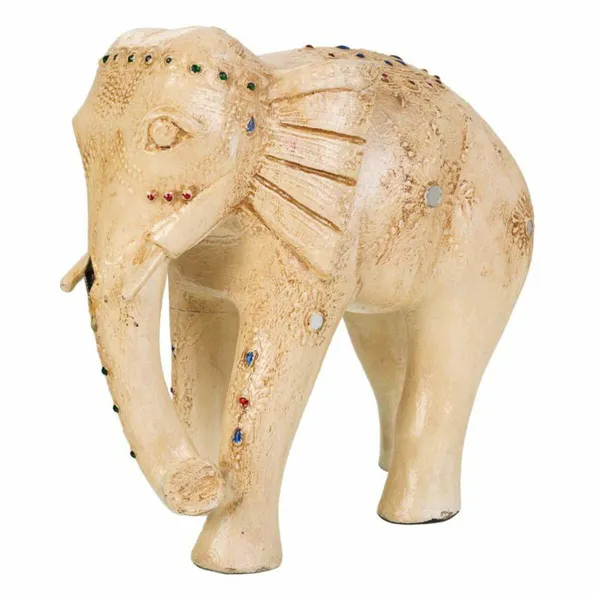 Decorative Figure Alexandra House Living White Mango wood Elephant 11 x 24 x 24 cm