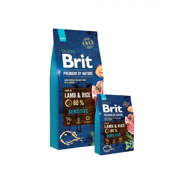 Lopbarība Brit Premium by Nature Sensitive Lamb Pieaugušais Jēra gaļa Rīsi 3 Kg