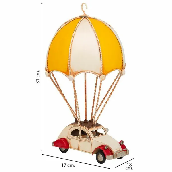 Decorative Figure Alexandra House Living Yellow Iron ABS Balloon Car Parachute 17 x 31 x 18 cm