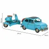 Decorative Figure Alexandra House Living Light Blue Iron ABS Motorbike Trailer 10 x 10 x 34 cm