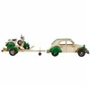 Decorative Figure Alexandra House Living Green Iron ABS Motorbike Trailer 9 x 9 x 41 cm