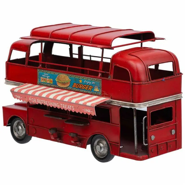 Decorative Figure Alexandra House Living Red Iron ABS Bus 14 x 18 x 28 cm