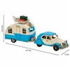 Decorative Figure Alexandra House Living Light Blue Iron ABS Caravan Trailer 9 x 15 x 41 cm