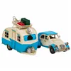 Decorative Figure Alexandra House Living Light Blue Iron ABS Caravan Trailer 9 x 15 x 41 cm