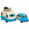 Decorative Figure Alexandra House Living Light Blue Iron ABS Caravan Trailer 9 x 15 x 41 cm