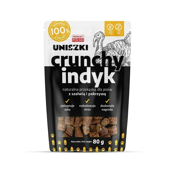 Закуска для собак Uniszki Pavo Crujiente con Salvia y Ortiga индейка 80 g