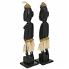 Set of Figures Alexandra House Living Black Wood Ethnic 12 x 50 x 12 cm 2 Pieces