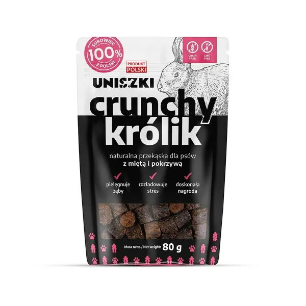 Suņu uzkodas Uniszki Crunchy Conejo con Menta y Ortiga Trusis 80 g