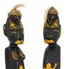 Set of Figures Alexandra House Living Black Wood Ethnic 12 x 50 x 12 cm 2 Pieces