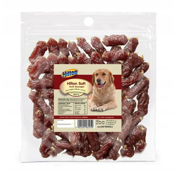Užkandis šunims Hilton Soft duck sausages Antis 500 g