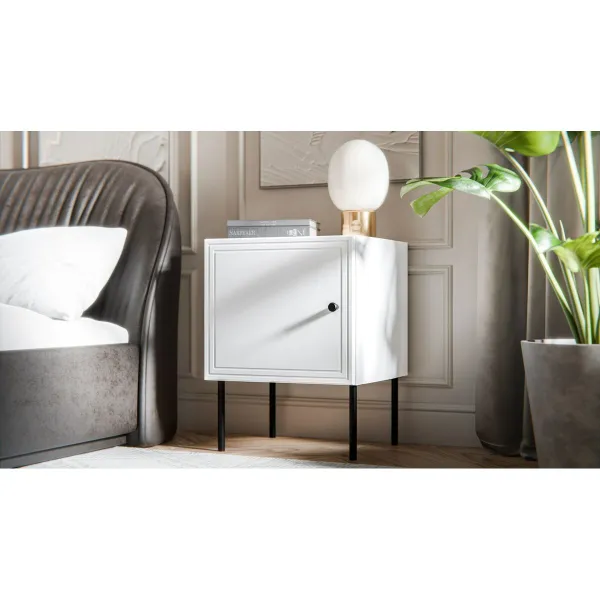 Yöpöytä Cama Meble PALAZZO 400030 Valkoinen Musta