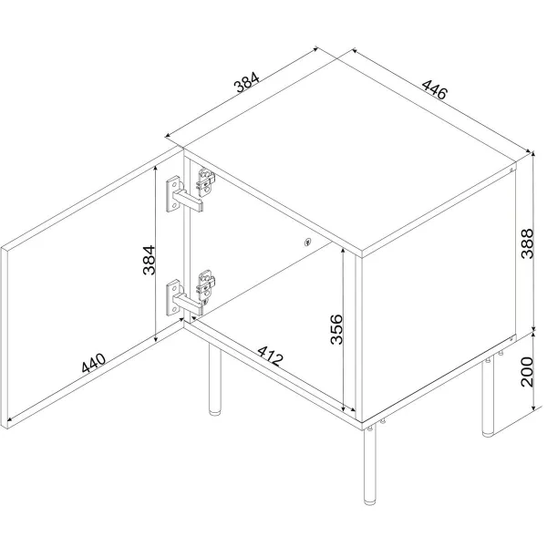 Nightstand Cama Meble ISLA 400068 Black