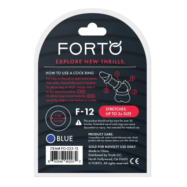 Cock Ring Forto Blue Ø 35 mm (One size)