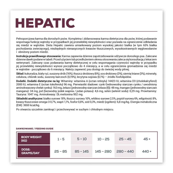 Fodder VETEXPERT Hepatic Dog Meat 2 Kg