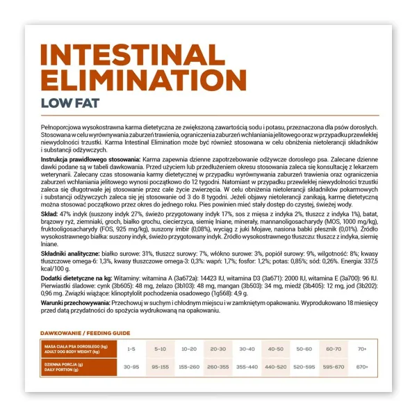 Pašarai VETEXPERT Intestinal Elimination Turkija 2 Kg