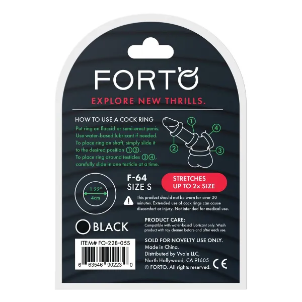 Penisrenkaat Forto Musta S Ø 40 mm