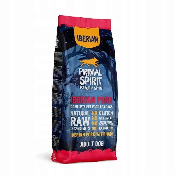 Pašarai Primal Spirit PRIMAL SPIRIT Iberian 70% Jamón de Cerdo Šernas 12 kg Suaugęs 12,7 KG