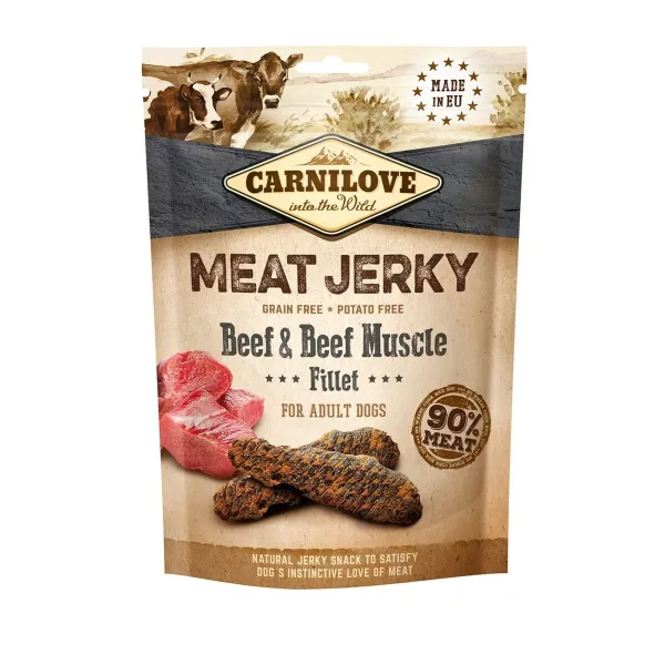Фураж Carnilove Meat Jerky Beef & Beef muscle fillet Для взрослых индейка Телятина 100 g