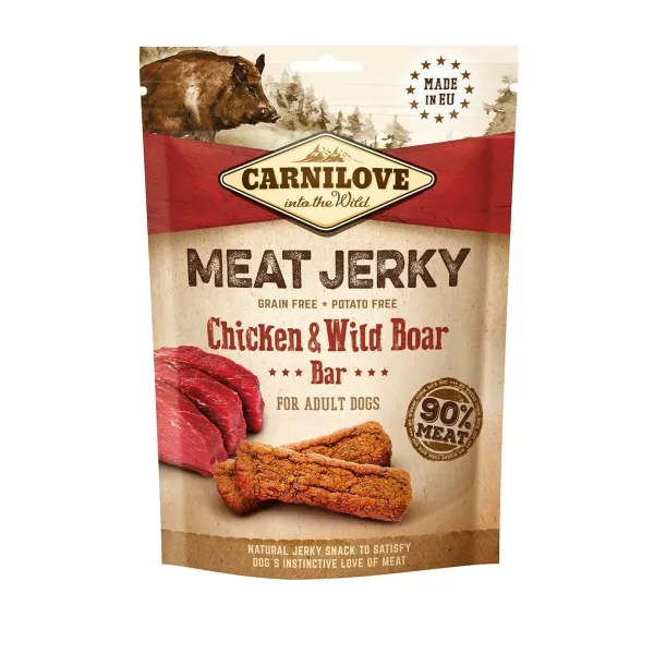 Фураж Carnilove MEAT JERKY Для взрослых Курица Кабан 100 g