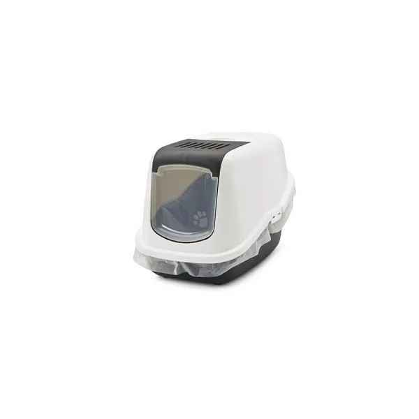 Cat Litter Box Savic Nestor White Black Plastic