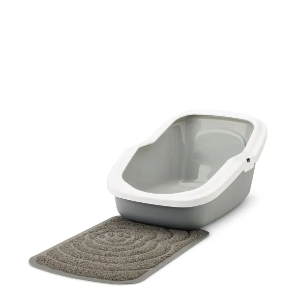 Cat Litter Box Savic White Grey Plastic