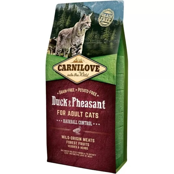 Lopbarība Carnilove Duck & Pheasant Hairball Control Pīle 6 Kg