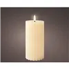 LED Candle Lumineo Cream Ø 7,5 x 17,3 cm With relief (AAA)