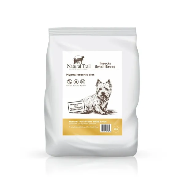 Lopbarība NATURAL TRAIL Insect Small Breed Dieta Hipoalergénica 1,5 Kg