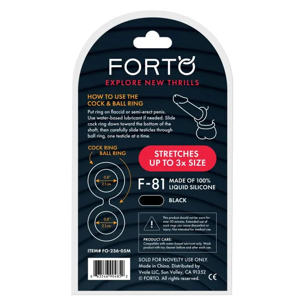 Cock Ring Forto Black Ø 47 mm (One size)
