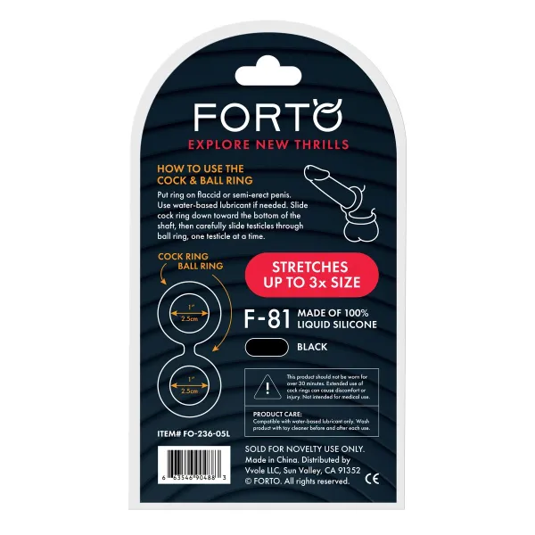 Cock Ring Forto Black Ø 51 mm (One size)
