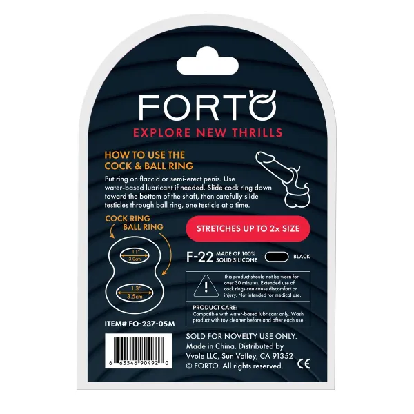 Cock Ring Forto Black M