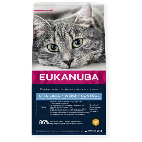 Cat food Eukanuba Control Chicken Chicken 2 Kg