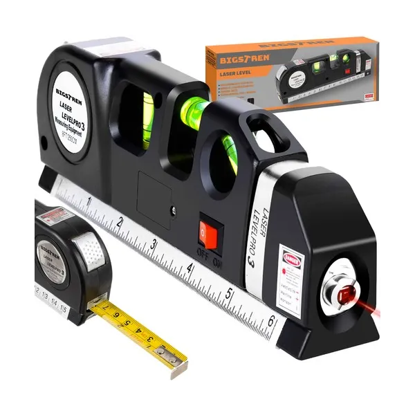 Laser level with tape measure 250cm Bigstreen 21747