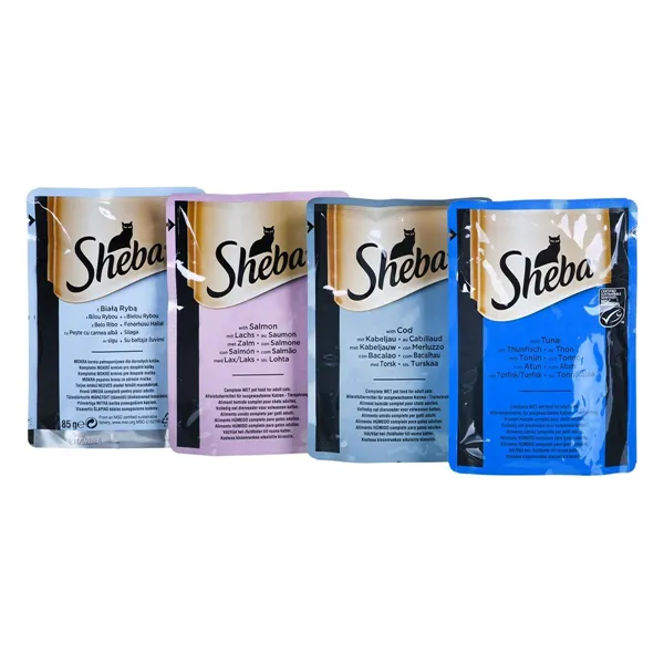 Cat food Sheba Fine Flakes Salmon Tuna Fish Cod 80 x 85 g