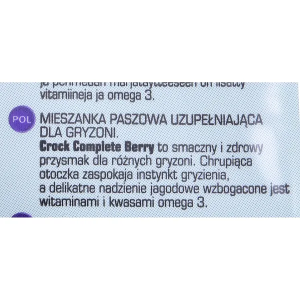Ēdiens Versele-Laga Crock Berry Mellene Trusis Kāmis Žurka Grauzēji Putni 50 g
