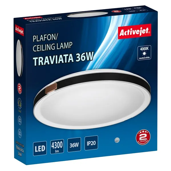 Ceiling Light Activejet AJE-TRAVIATA 36W White Black 80 36 W (4000 K)