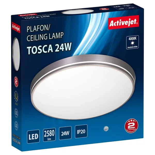 Ceiling Light Activejet AJE-TOSCA 24W Grey 80 24 W (4000 K)