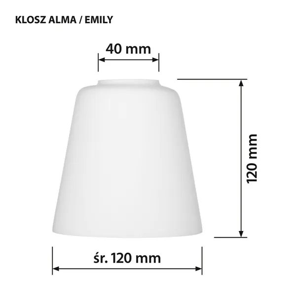 Lamp Shade Activejet klosz ALMA White Glass 12 cm