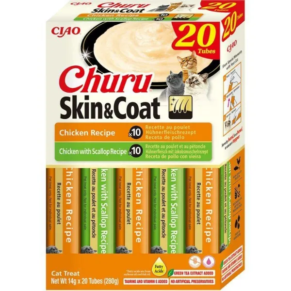 Snack for Cats Inaba Churu Skin&Coat Chicken