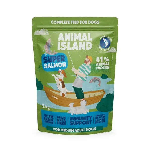 Lopbarība ANIMAL ISLAND Salmon Laša krāsas 1 kg