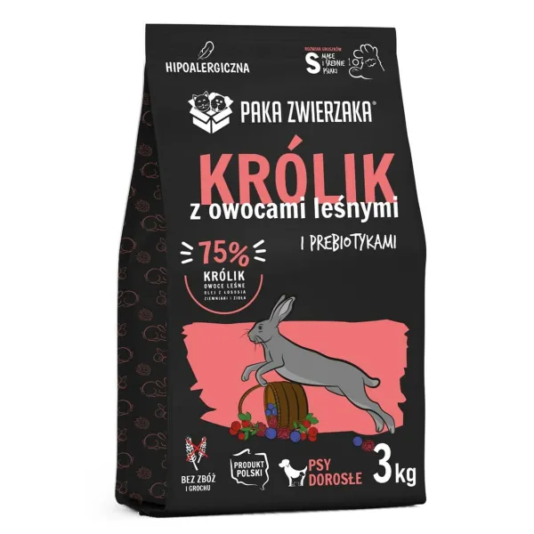 Rehu Paka Zwierzaka Rabbit with forest fruits S Kani 3 Kg