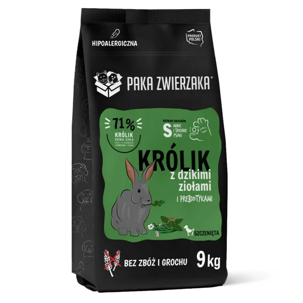 Rehu Paka Zwierzaka Puppy Rabbit with wild herbs S Kani 9 kg