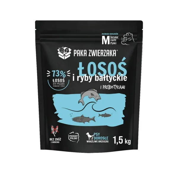 Fodder Paka Zwierzaka Salmon with Baltic fish M Salmon 1,5 Kg