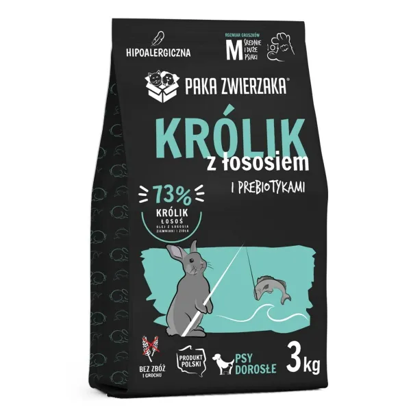 Pašarai Paka Zwierzaka Rabbit with salmon M Triušis 3 Kg