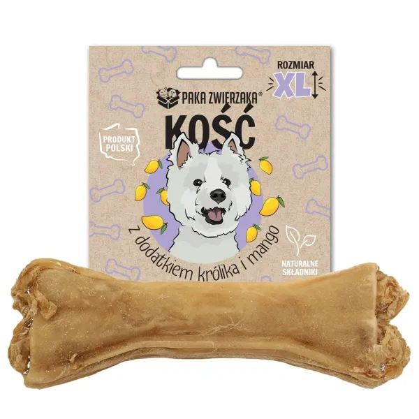 Užkandis šunims Paka Zwierzaka Bone with rabbit and mango XL 17 cm Triušis 115 g