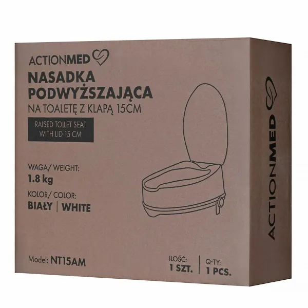 Tualeto sėdynė Actionmed NT15AM Balta